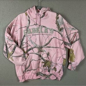 L Pink Cabela’s Realtree Camo Hoodie Sweatshirt